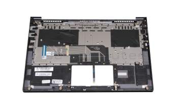 Keyboard incl. topcase DE (german) grey/grey with backlight original suitable for Lenovo Yoga Slim 7-14ITL05 (82A3)