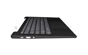 Keyboard incl. topcase DE (german) grey/grey with fingerprint original suitable for Lenovo IdeaPad 5-14ARE05 (81YM)