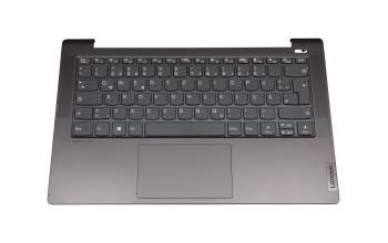 Keyboard incl. topcase DE (german) grey/grey with fingerprint original suitable for Lenovo IdeaPad 5-14ITL05 (82FE)