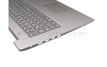 Keyboard incl. topcase DE (german) grey/silver (Fingerprint) original suitable for Lenovo IdeaPad 3-17IML05 (81WC)