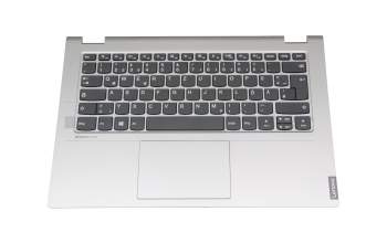Keyboard incl. topcase DE (german) grey/silver (without backlight) original suitable for Lenovo IdeaPad C340-14IWL (81RL)