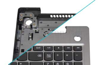 Keyboard incl. topcase DE (german) grey/silver Fingerprint original suitable for Lenovo IdeaPad 3-15IML05 (81WR/81WB)