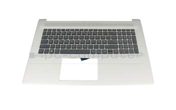 Keyboard incl. topcase DE (german) grey/silver original suitable for HP 17-cp2000