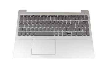 Keyboard incl. topcase DE (german) grey/silver with backlight (Platinum Grey) suitable for Lenovo IdeaPad 330S-15IKB (81F5/81JN)