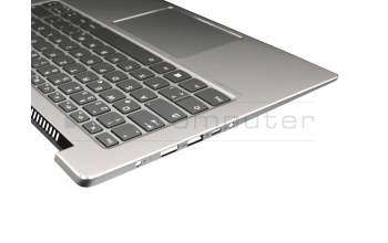 Keyboard incl. topcase DE (german) grey/silver with backlight (fingerprint) original suitable for Lenovo IdeaPad 530S-14IKB (81EU)