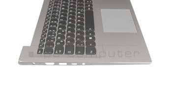 Keyboard incl. topcase DE (german) grey/silver with backlight for fingerprint sensor original suitable for Lenovo IdeaPad 520S-14IKBR