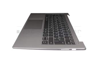 Keyboard incl. topcase DE (german) grey/silver with backlight original suitable for Lenovo IdeaPad 530S-14ARR (81H1)