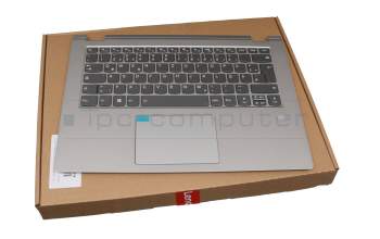 Keyboard incl. topcase DE (german) grey/silver with backlight original suitable for Lenovo Yoga 530-14IKB (81EK)