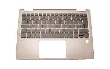 Keyboard incl. topcase DE (german) grey/silver with backlight original suitable for Lenovo Yoga 720-13IKB (80X6)