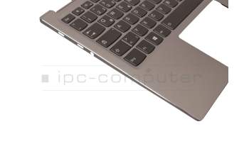 Keyboard incl. topcase DE (german) grey/silver with backlight original suitable for Lenovo Yoga 720-13IKB (80X6)