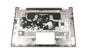 Keyboard incl. topcase DE (german) grey/silver with backlight original suitable for Lenovo Yoga 730-15IWL (81JS)