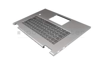 Keyboard incl. topcase DE (german) grey/silver with backlight original suitable for Lenovo Yoga 730-15IWL (81JS)