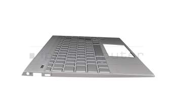 Keyboard incl. topcase DE (german) silver/black original suitable for HP Envy 13-aq0100