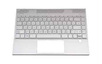 Keyboard incl. topcase DE (german) silver/black original suitable for HP Envy 13-aq0700
