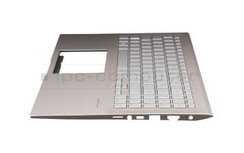 Keyboard incl. topcase DE (german) silver/rosé with backlight original suitable for Asus VivoBook S15 S531FL