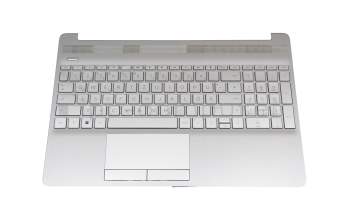Keyboard incl. topcase DE (german) silver/silver Incl. touchpad original suitable for HP 15-dw0000