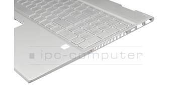 Keyboard incl. topcase DE (german) silver/silver with backlight (DIS) original suitable for HP Envy 15-dr0400