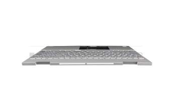 Keyboard incl. topcase DE (german) silver/silver with backlight (DSC Grafik) original suitable for HP Envy x360 15-ed0000
