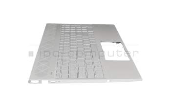 Keyboard incl. topcase DE (german) silver/silver with backlight (UMA graphics) original suitable for HP Pavilion 15-cs0300