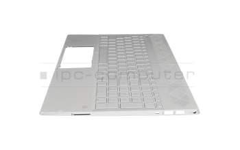 Keyboard incl. topcase DE (german) silver/silver with backlight (UMA graphics) original suitable for HP Pavilion 15-cw0400