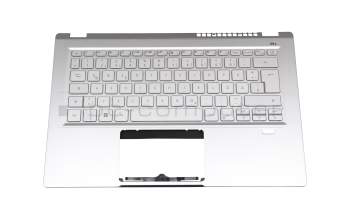 Keyboard incl. topcase DE (german) silver/silver with backlight original suitable for Acer Swift 3 (SF314-511)