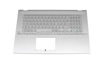 Keyboard incl. topcase DE (german) silver/silver with backlight original suitable for Asus Business P1701FA