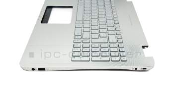 Keyboard incl. topcase DE (german) silver/silver with backlight original suitable for Asus ROG G551JK