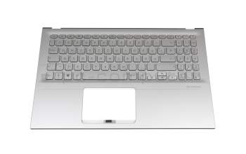 Keyboard incl. topcase DE (german) silver/silver with backlight original suitable for Asus VivoBook 15 F512FL