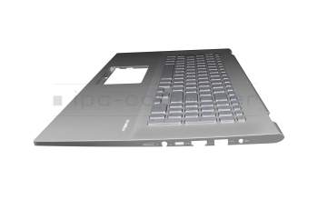 Keyboard incl. topcase DE (german) silver/silver with backlight original suitable for Asus VivoBook 17 D712DK