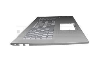 Keyboard incl. topcase DE (german) silver/silver with backlight original suitable for Asus VivoBook 17 F712FA