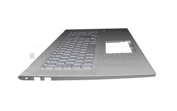 Keyboard incl. topcase DE (german) silver/silver with backlight original suitable for Asus VivoBook 17 X712DA