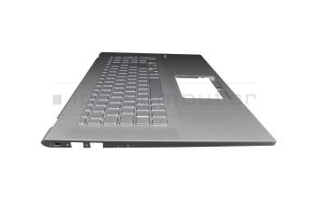 Keyboard incl. topcase DE (german) silver/silver with backlight original suitable for Asus VivoBook 17 X712EA