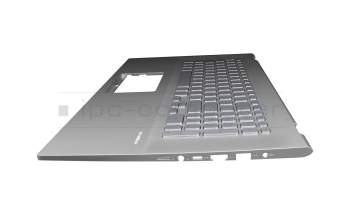 Keyboard incl. topcase DE (german) silver/silver with backlight original suitable for Asus VivoBook 17 X712FA