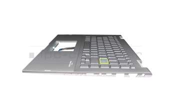 Keyboard incl. topcase DE (german) silver/silver with backlight original suitable for Asus VivoBook Flip 14 TP470EZ