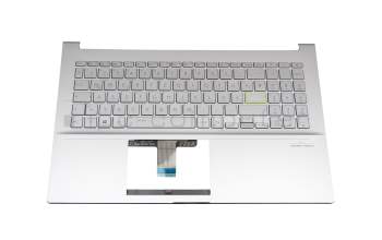 Keyboard incl. topcase DE (german) silver/silver with backlight original suitable for Asus VivoBook S15 S533FA