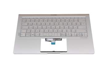 Keyboard incl. topcase DE (german) silver/silver with backlight original suitable for Asus ZenBook 14 UX433FA