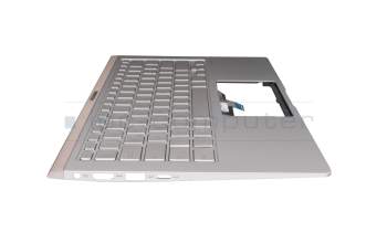 Keyboard incl. topcase DE (german) silver/silver with backlight original suitable for Asus ZenBook 14 UX433FAC