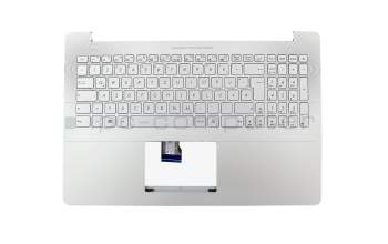 Keyboard incl. topcase DE (german) silver/silver with backlight original suitable for Asus ZenBook UX501LW