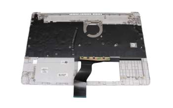 Keyboard incl. topcase DE (german) silver/silver with backlight original suitable for HP 15s-eq1000