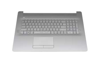 Keyboard incl. topcase DE (german) silver/silver with backlight original suitable for HP 17-by3000