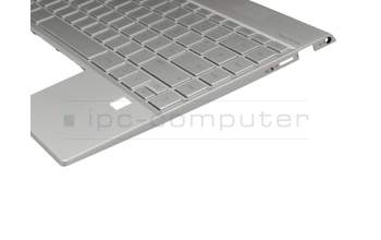 Keyboard incl. topcase DE (german) silver/silver with backlight original suitable for HP Envy 13-aq0300