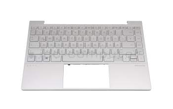 Keyboard incl. topcase DE (german) silver/silver with backlight original suitable for HP Envy 13-ba0000