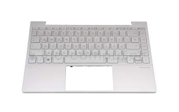 Keyboard incl. topcase DE (german) silver/silver with backlight original suitable for HP Envy 13-ba1000