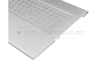 Keyboard incl. topcase DE (german) silver/silver with backlight original suitable for HP Envy 17-bw0100