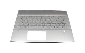 Keyboard incl. topcase DE (german) silver/silver with backlight original suitable for HP Envy 17-ce1000
