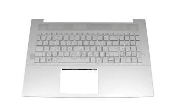 Keyboard incl. topcase DE (german) silver/silver with backlight original suitable for HP Envy 17-cg1000