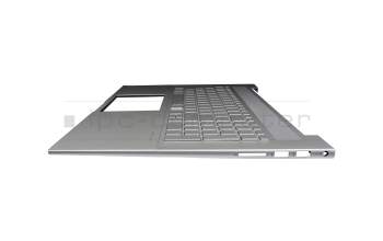 Keyboard incl. topcase DE (german) silver/silver with backlight original suitable for HP Envy 17-ch0000