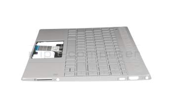 Keyboard incl. topcase DE (german) silver/silver with backlight original suitable for HP Pavilion 13-an0300