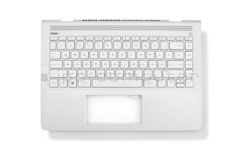 Keyboard incl. topcase DE (german) silver/silver with backlight original suitable for HP Pavilion 14-bf000