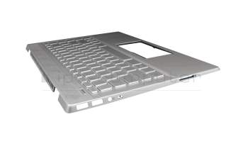 Keyboard incl. topcase DE (german) silver/silver with backlight original suitable for HP Pavilion 14-ce0100